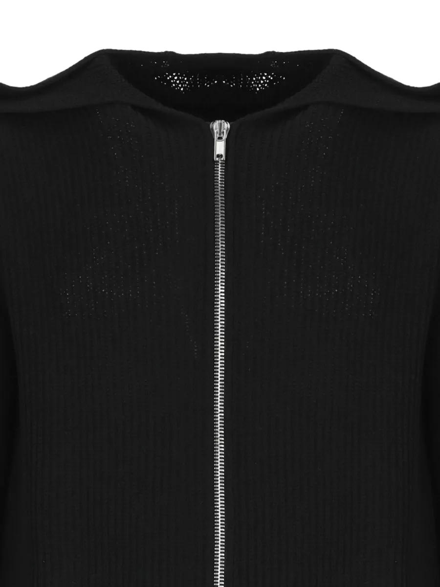 Rick Owens Virgin Wool Hooded Zip Sweatshirt