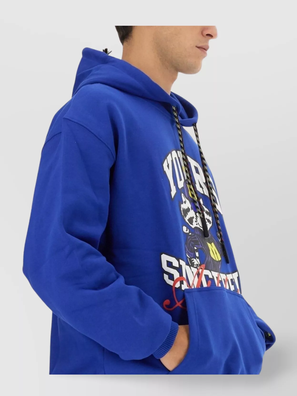 Msgm Graphic Print Hooded Sweatshirt With Kangaroo Pocket