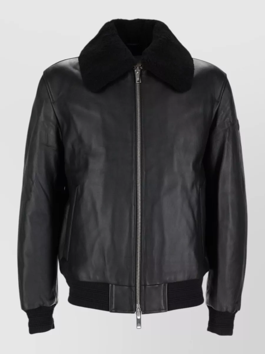 Moose Knuckles lamb leather bomber jacket
