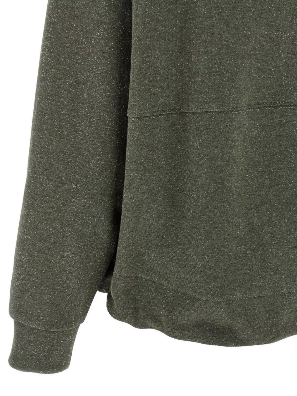 Peserico Sparkle Drawstring Hooded Long Sleeve In Green