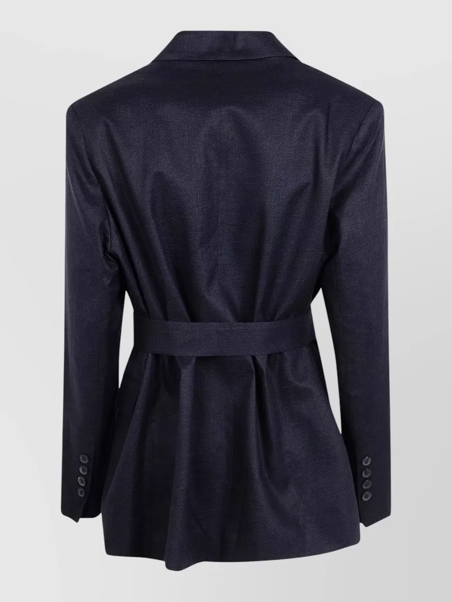 Semicouture Linen Belted Suit Jacket