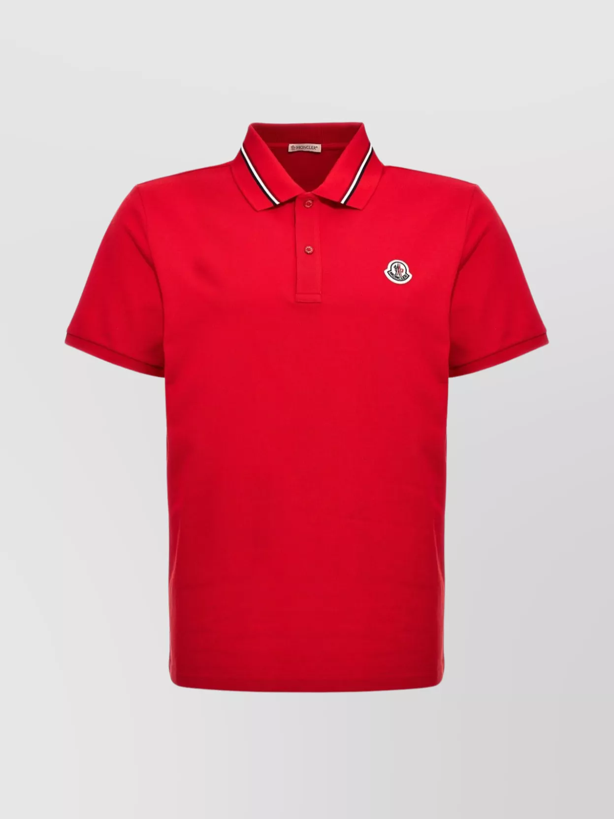 Moncler Patch Logo Polo Shirt In Red