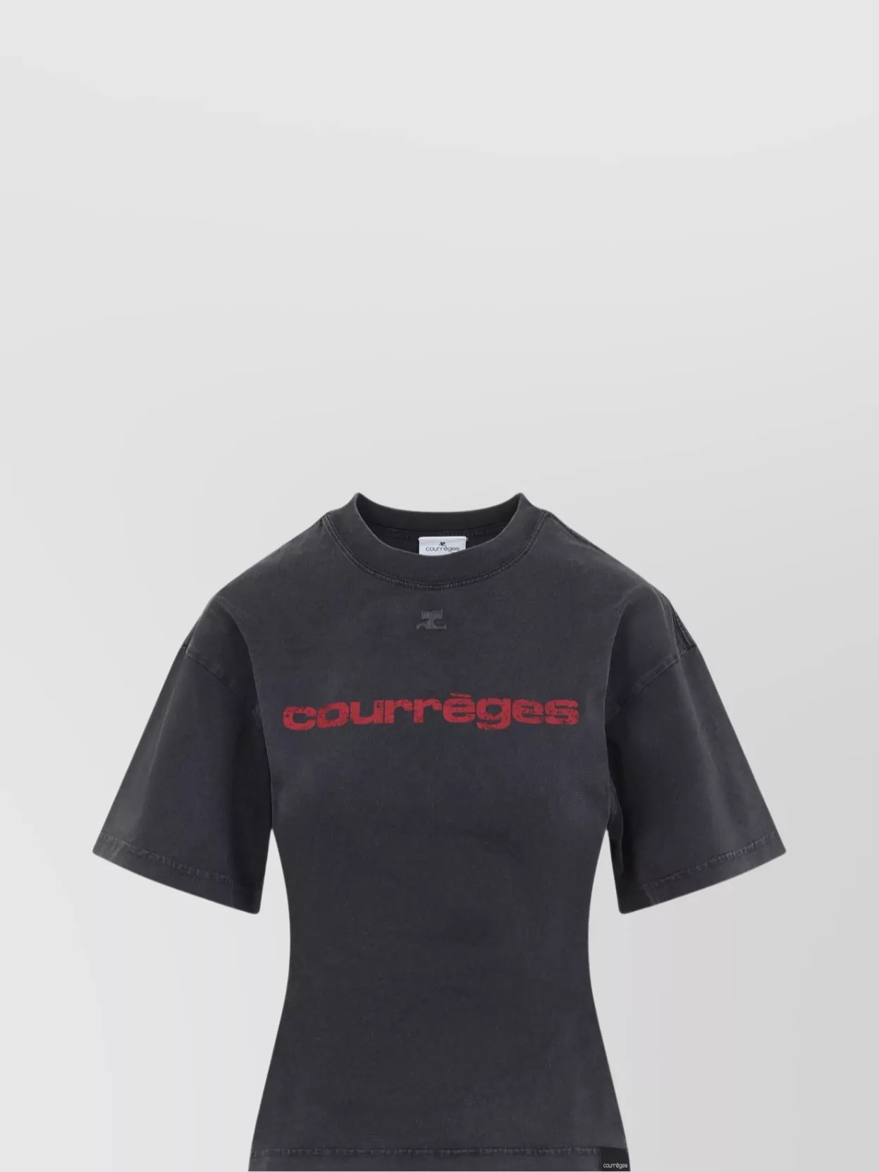 Shop Courrèges Stone Printed T-shirt Belted