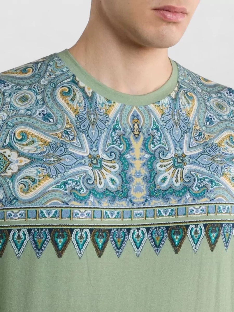 Etro Paisley-Print Cotton Crew-Neck T-Shirt
