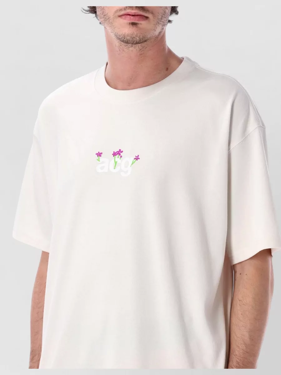 Nike Ribbed Crew Neck Floral Print T-Shirt