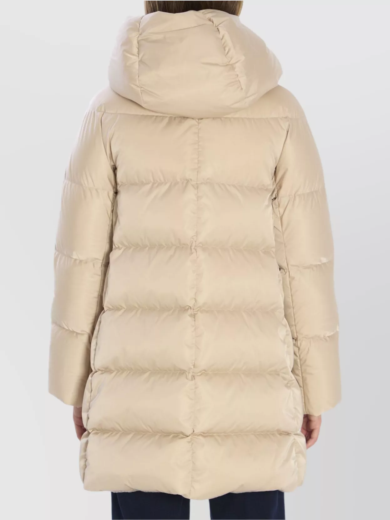 Herno Hooded Puffer Jacket Featuring Adjustable Drawstrings In Metallic