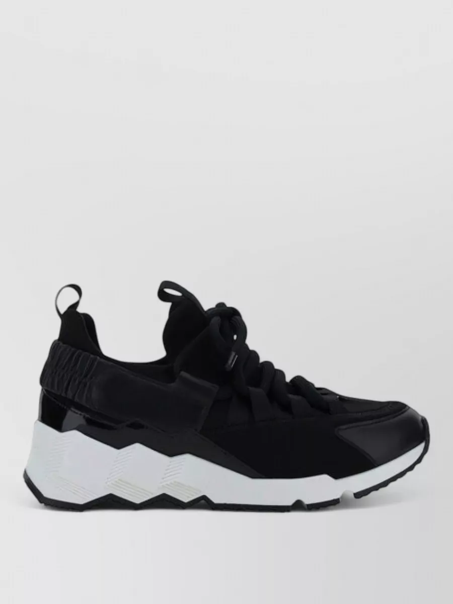 Pierre Hardy Leather Paneled Low-Top Sneakers