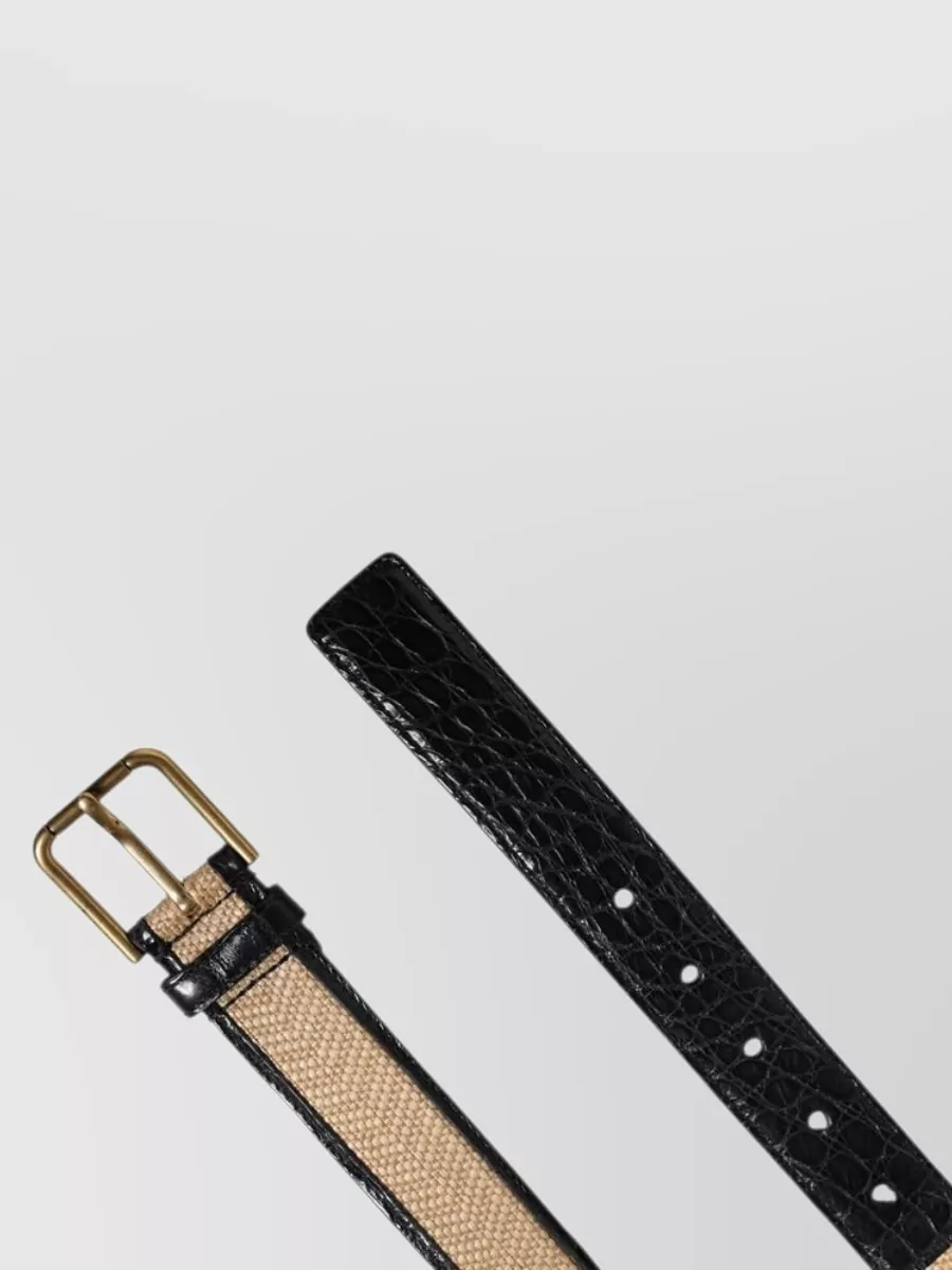 Dolce&Gabbana Caiman Leather Braided Belt