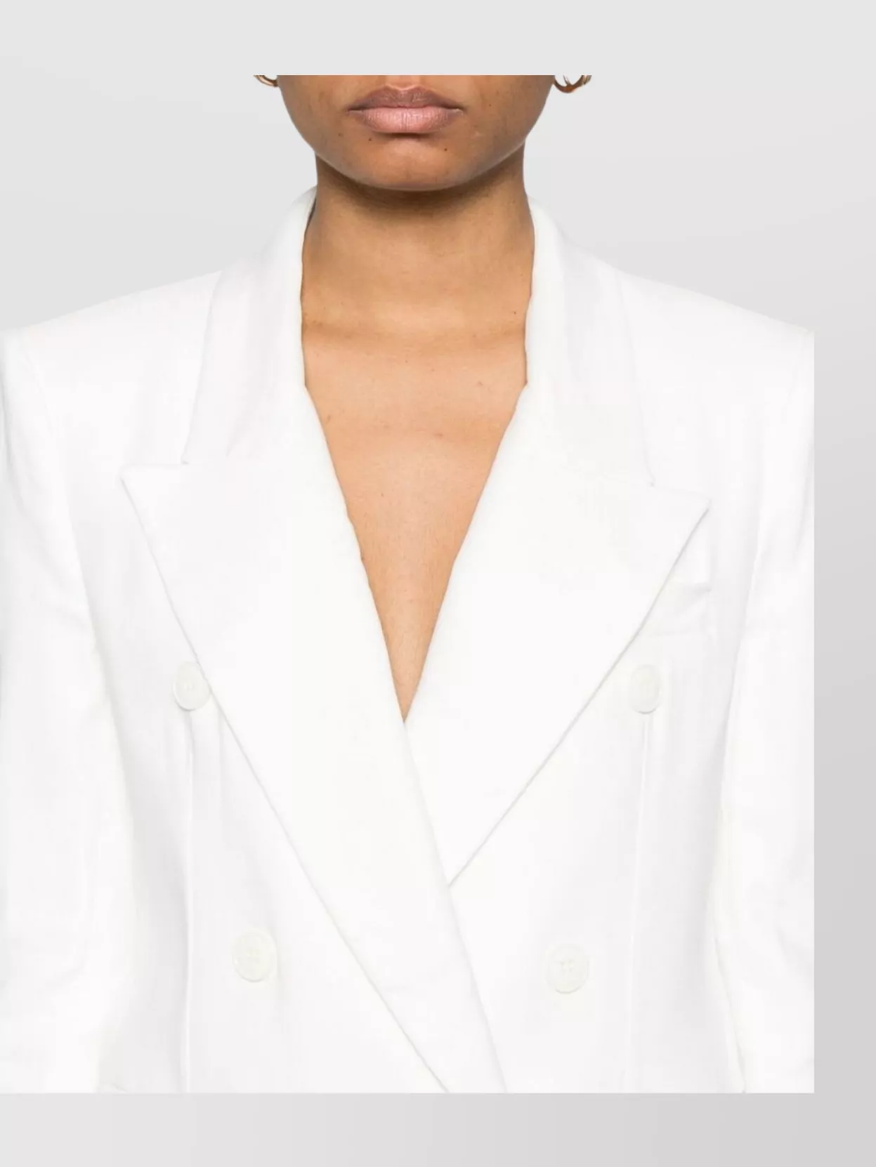 Elisabetta Franchi Linen Blend Double-breasted Jacket