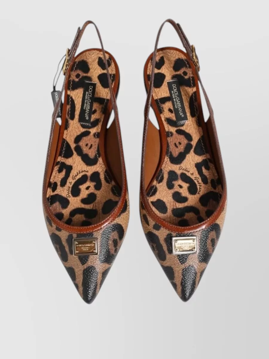 Dolce&Gabbana Leopard Print Slingback Ballerina Flats