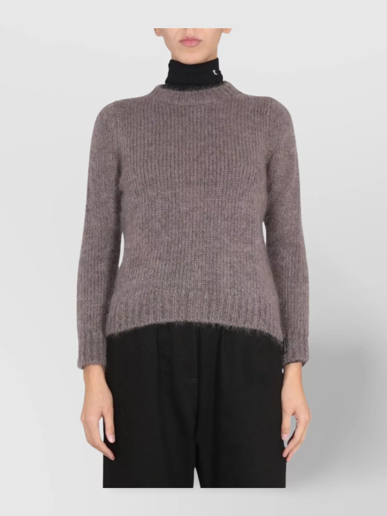 RAF SIMONS MOHAIR CREWNECK SWEATER RIBBED FINISH