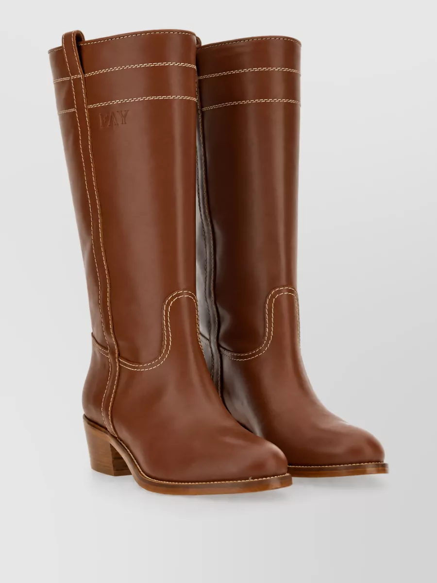 Fay leather boots
