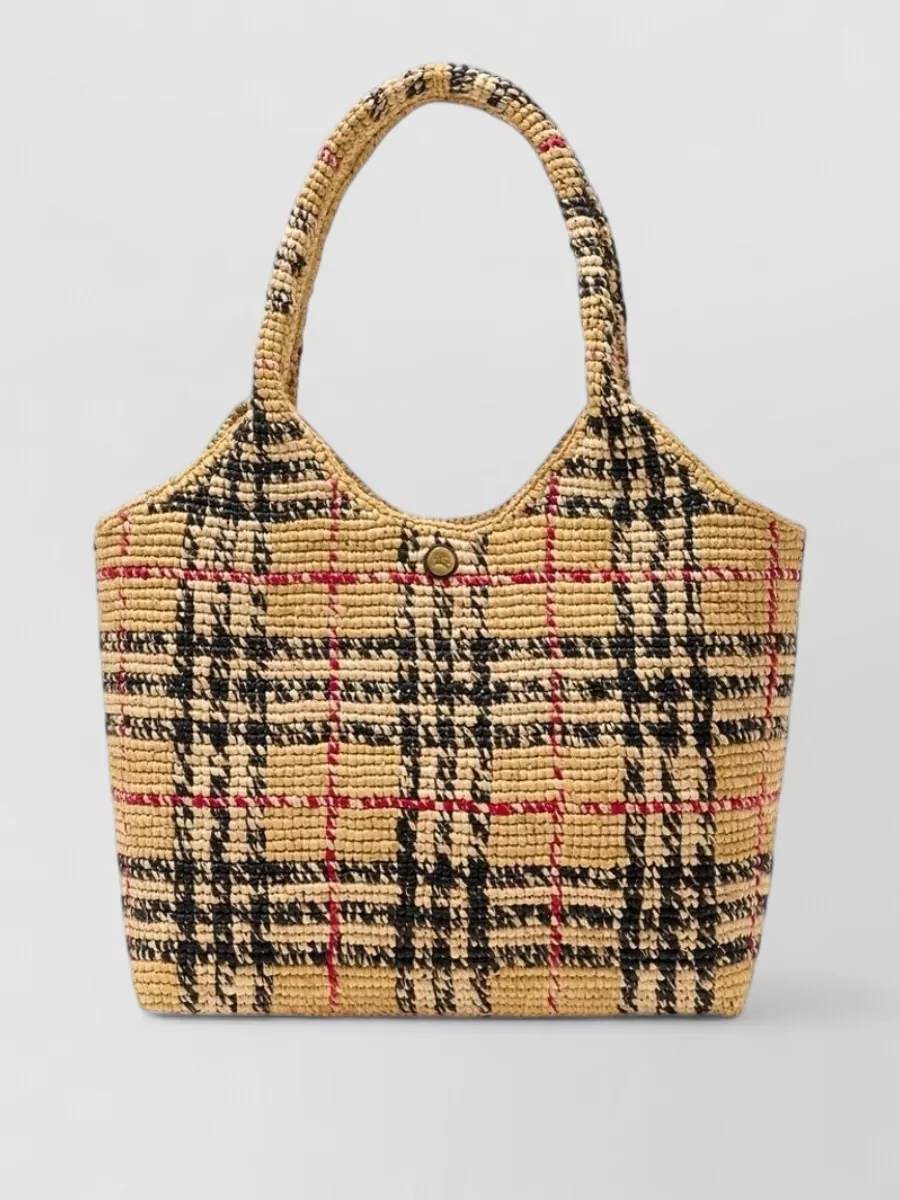 Burberry small raffia beach bag