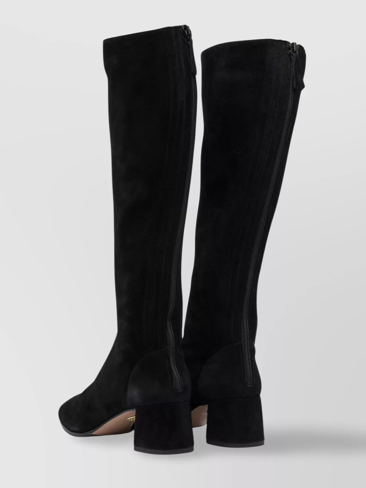 Aquazzura High Block Heel Knee-High Suede Boots