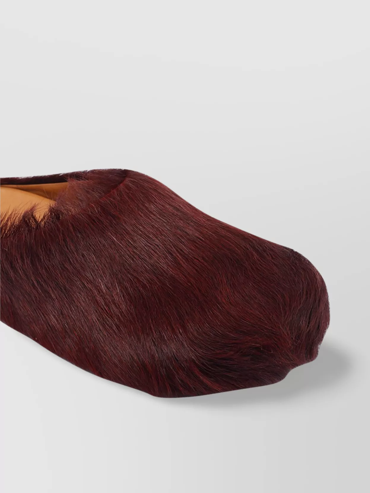 Marni Bordeaux Faux Fur Leather Slippers