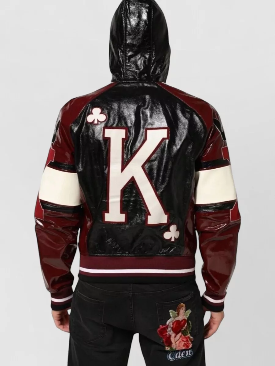 Dolce&Gabbana Leather Hooded Biker Jacket