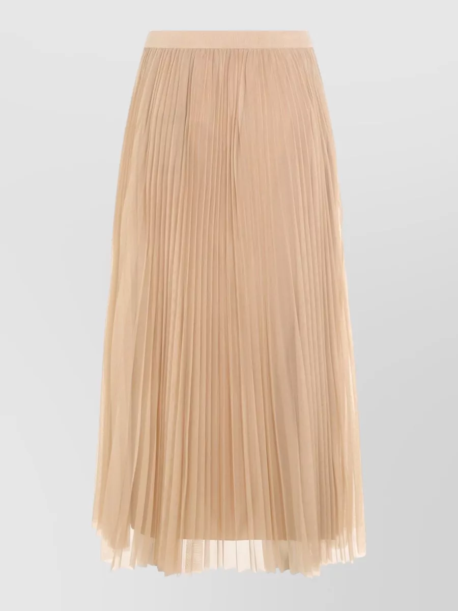 Fabiana Filippi Layered Pleated Skirt Sheer Overlay Midi