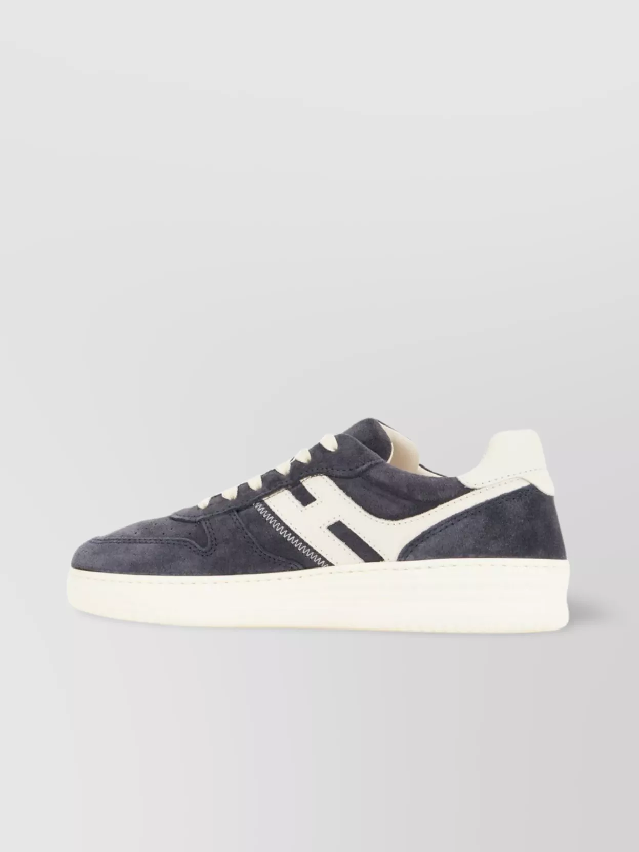 Hogan Suede Round Toe Rubber Sole Sneakers