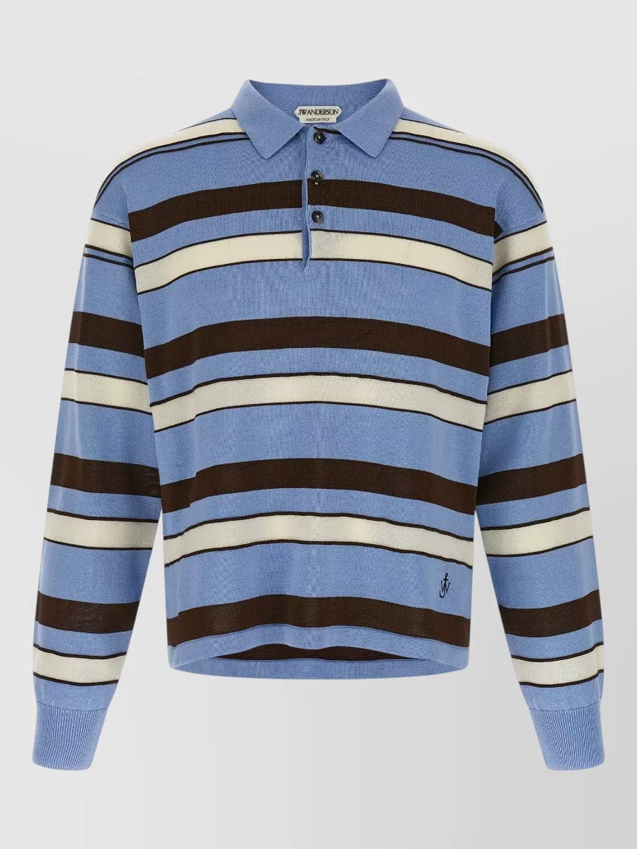 JW Anderson striped knitted long-sleeve polo shirt