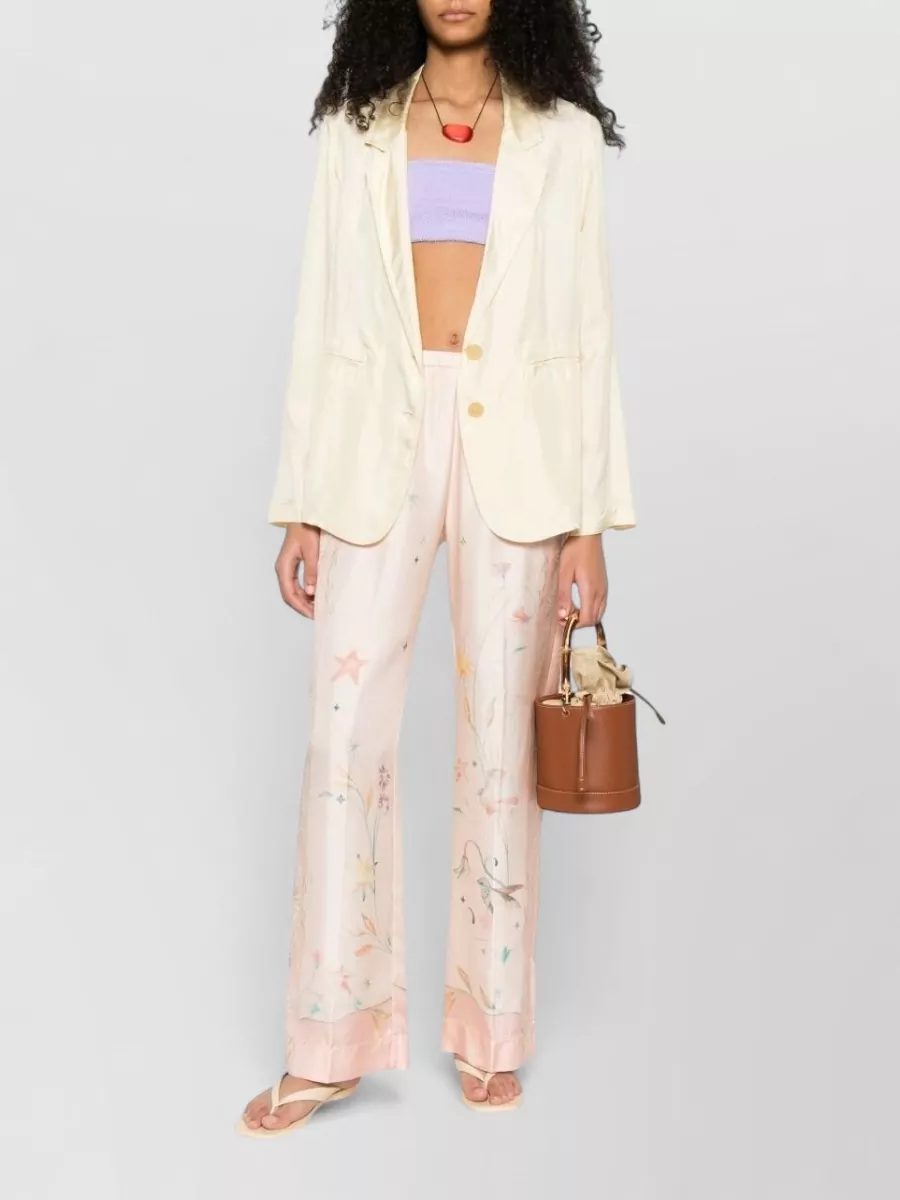 Forte Forte Floral-Print Silk Ankle-Length Wide-Leg Trousers