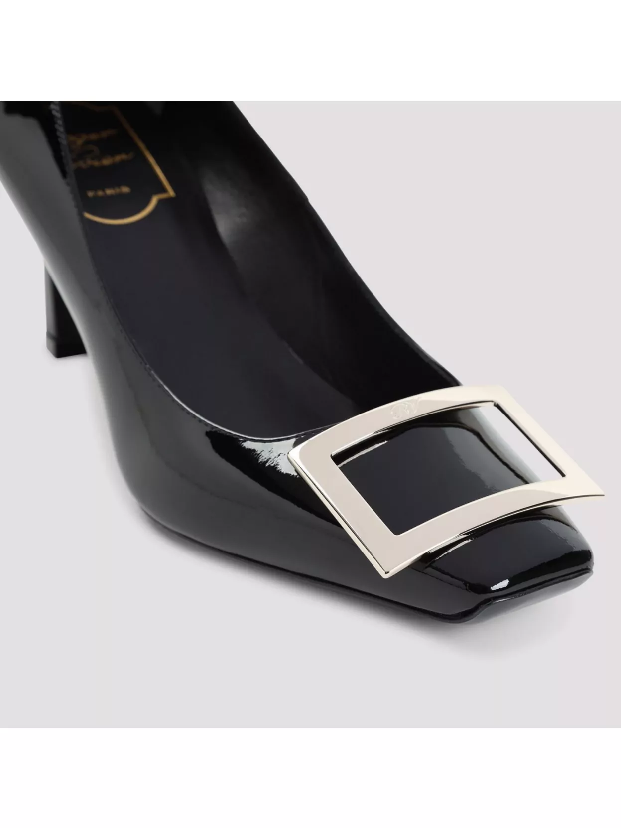 Roger Vivier Patent Leather Belle Vivier Pumps With Maxi Buckle 8cm In Black