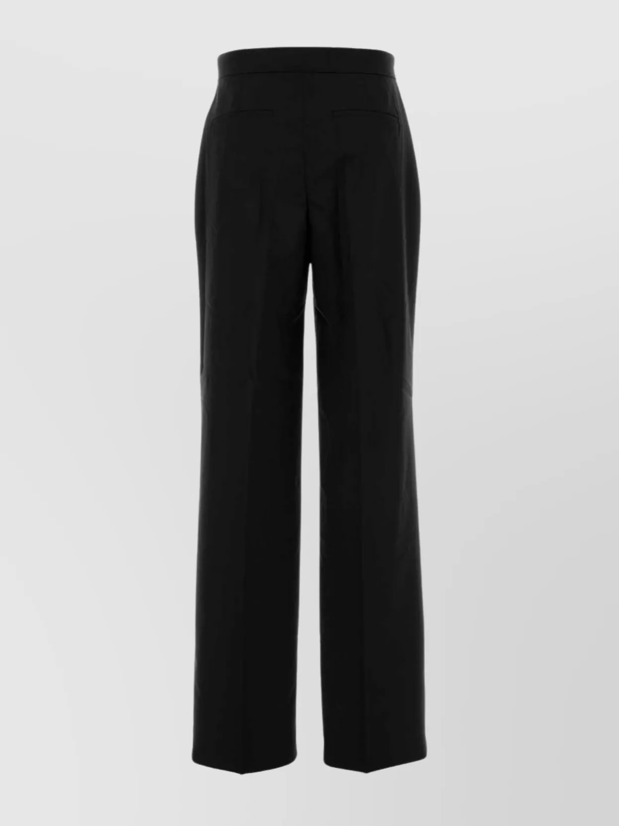 Tory Burch Wide Leg Wool Trousers Featuring Pleats In Black