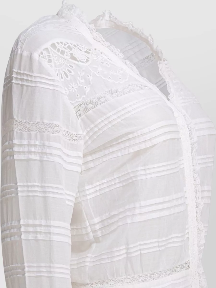 Isabel Marant Etoile V Neck Long Dress Lace Detailing Sheer