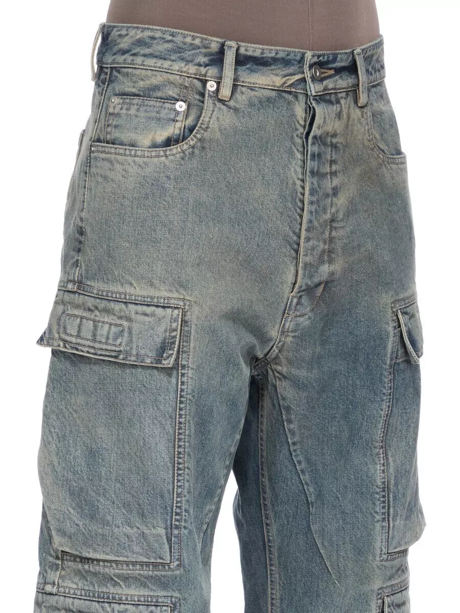 Rick Owens Drkshdw Low-Rise Straight-Leg Cargo Jeans