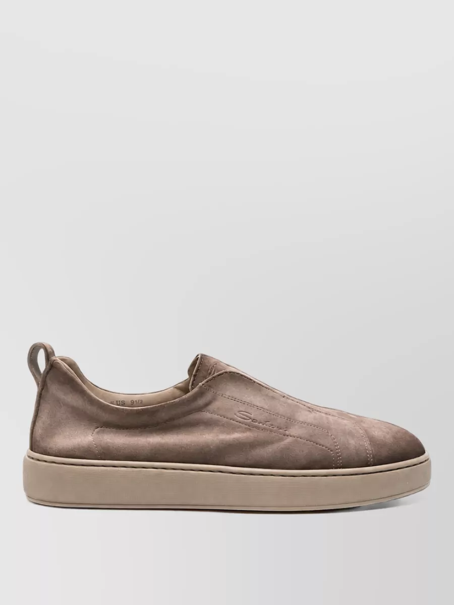 Santoni Leather Slip-On Sneakers