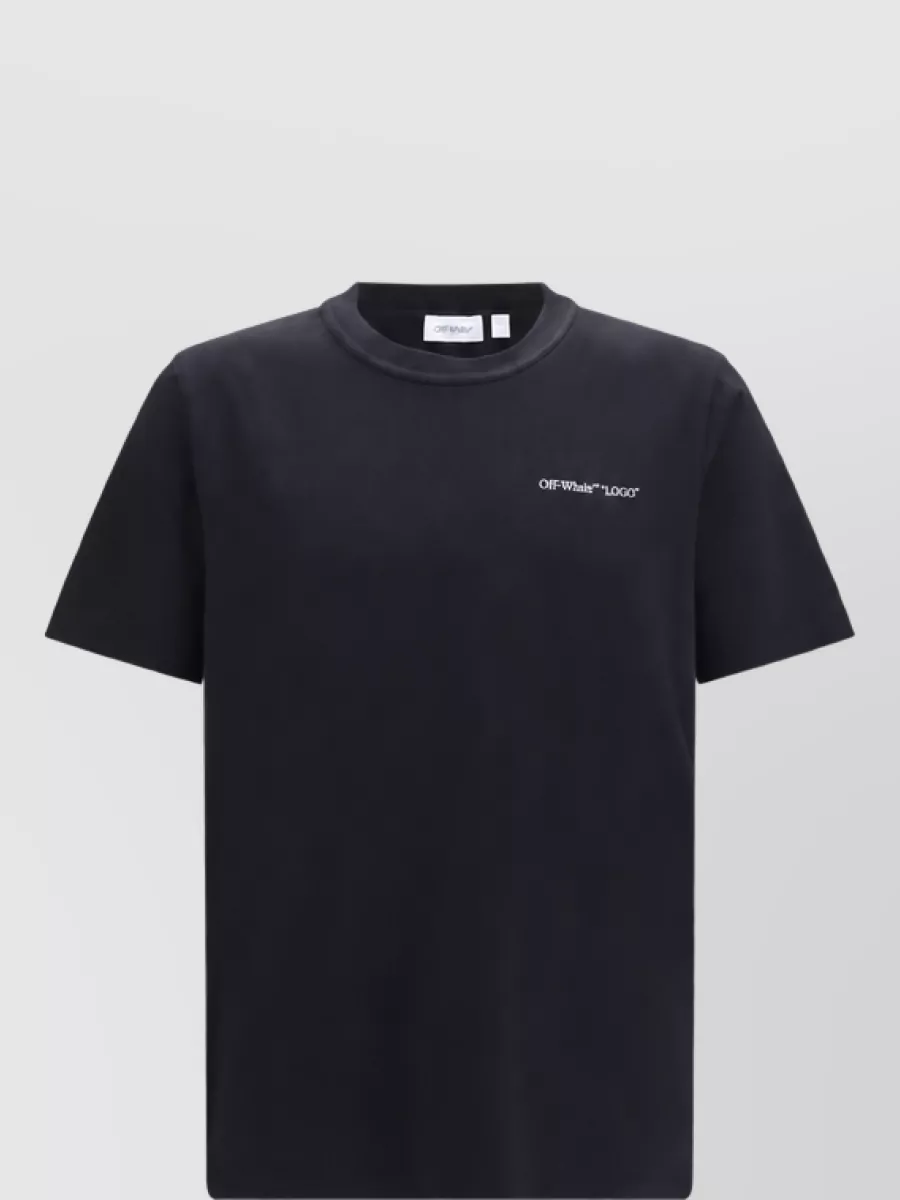 Off-White cotton logo print regular fit crew neck short sleeve t-shirt