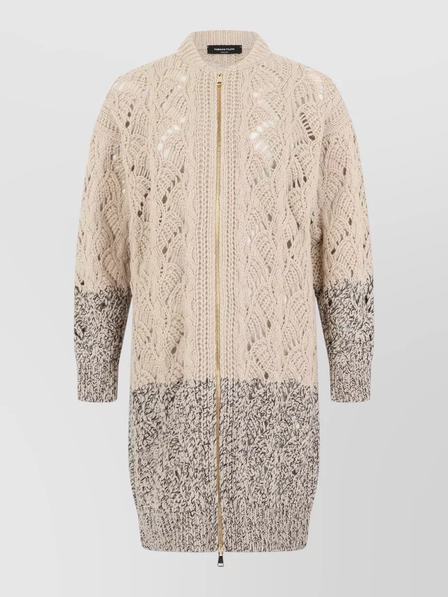 Fabiana Filippi Wool silk cashmere long cardigan