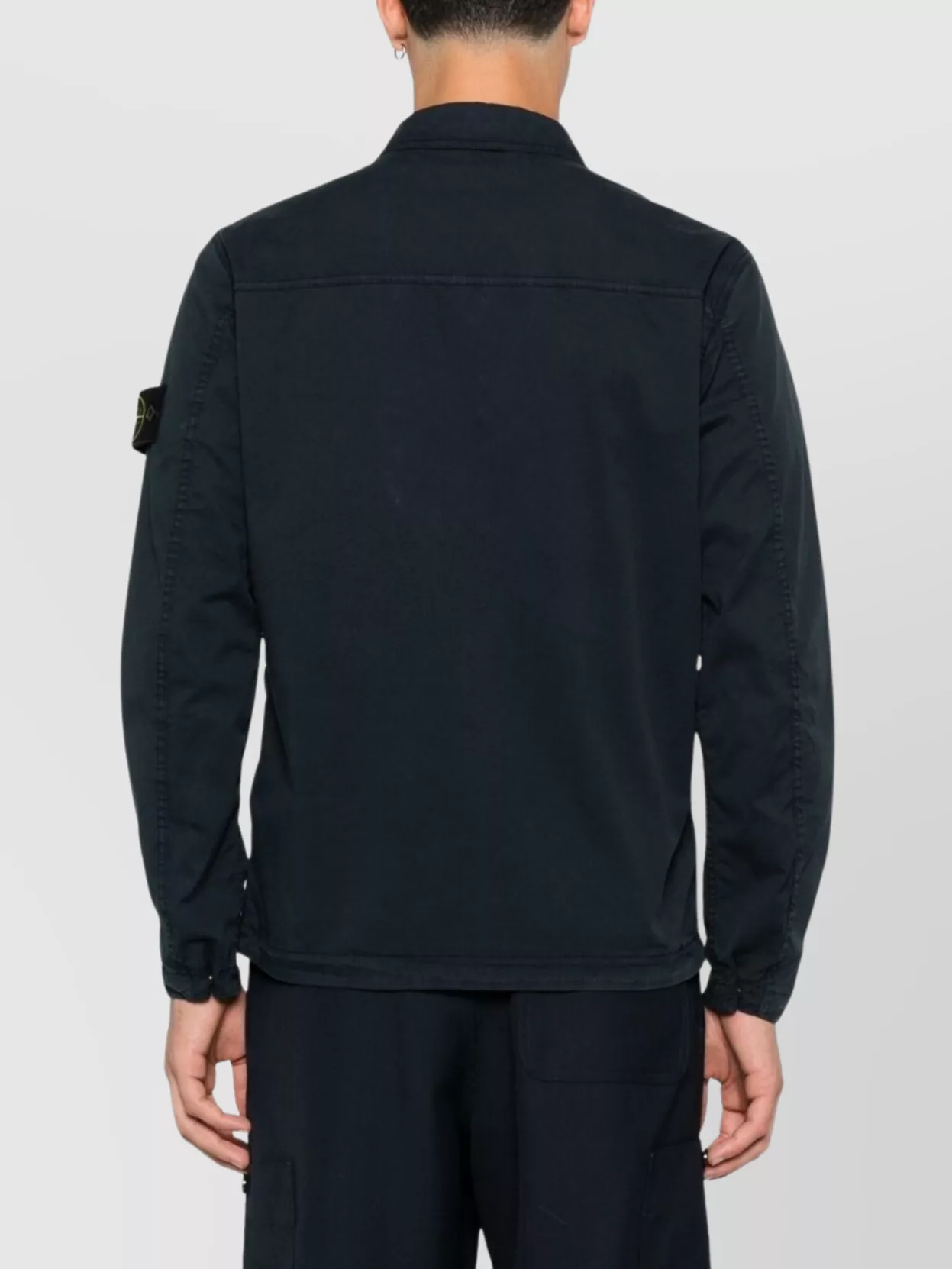 Stone Island Overshirt With Long Sleeves And Point Collar