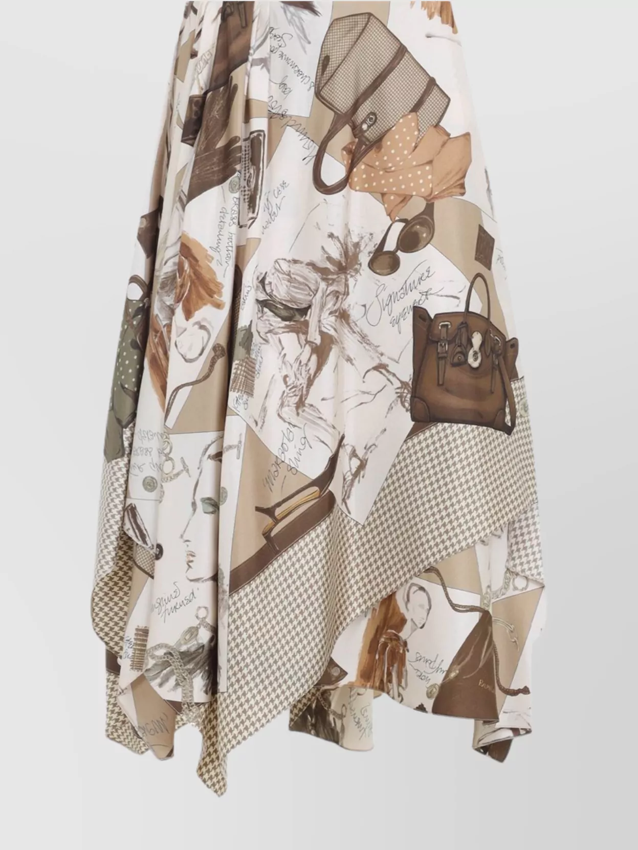 Shop Ralph Lauren Glenn Knee Silk Midi Skirt Layered Design