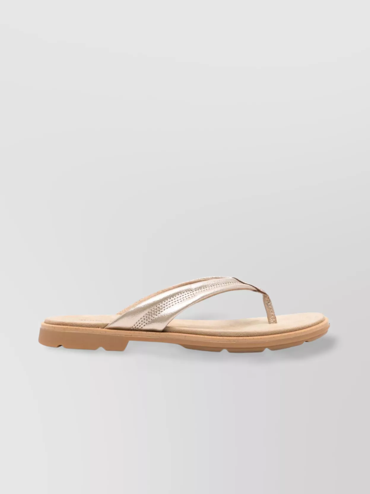 Timberland Metallic Thong Sandal Textured Sole In Neutrals
