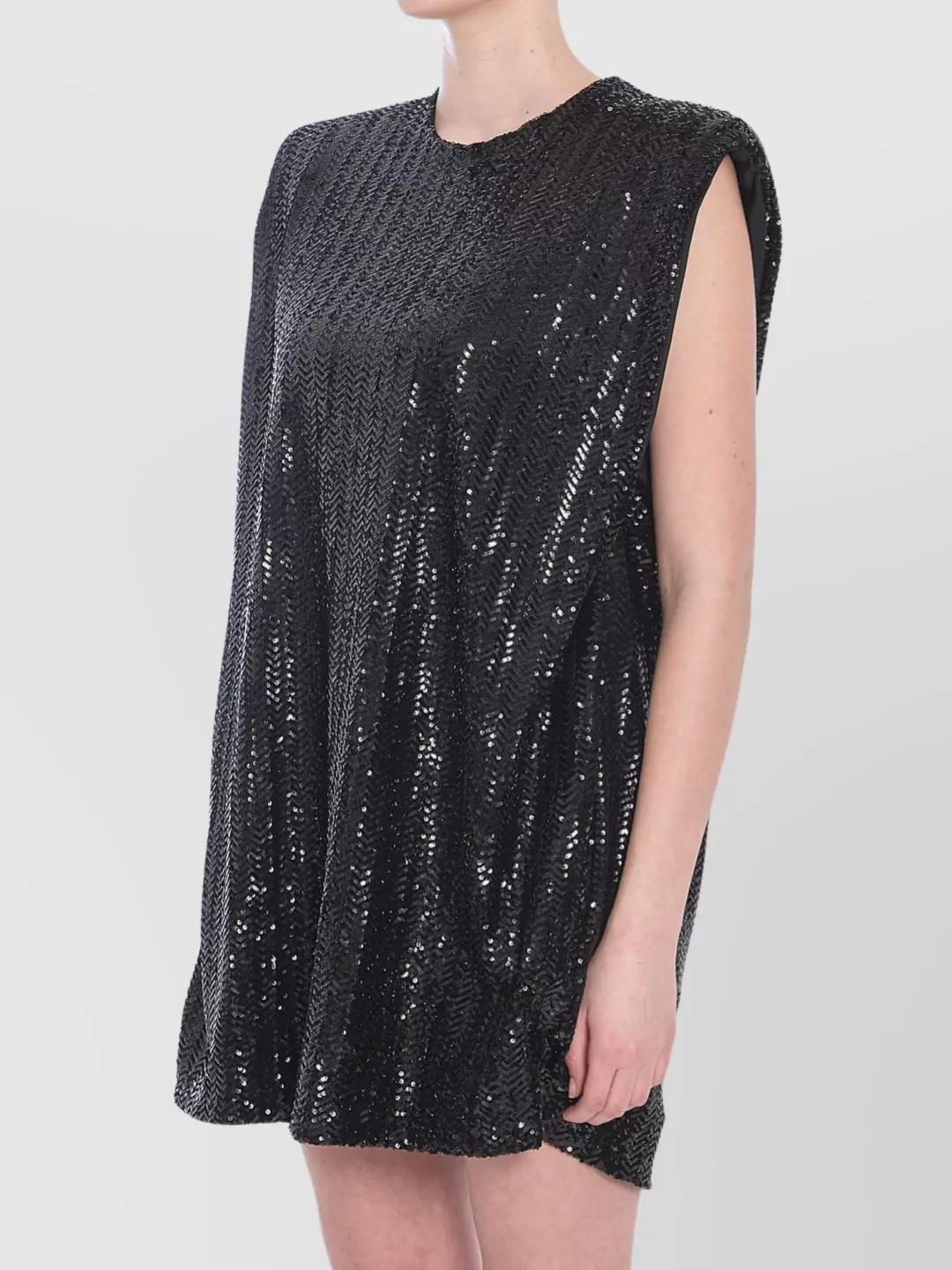 Golden Goose Sequined Mini Dress With Star Detail In Black