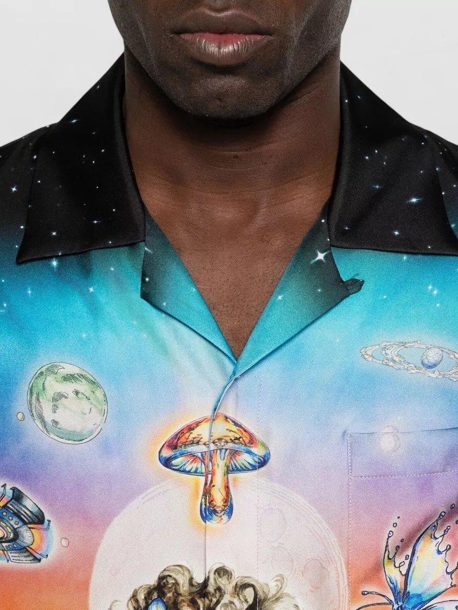 Casablanca Printed Cuban Collar Shirt