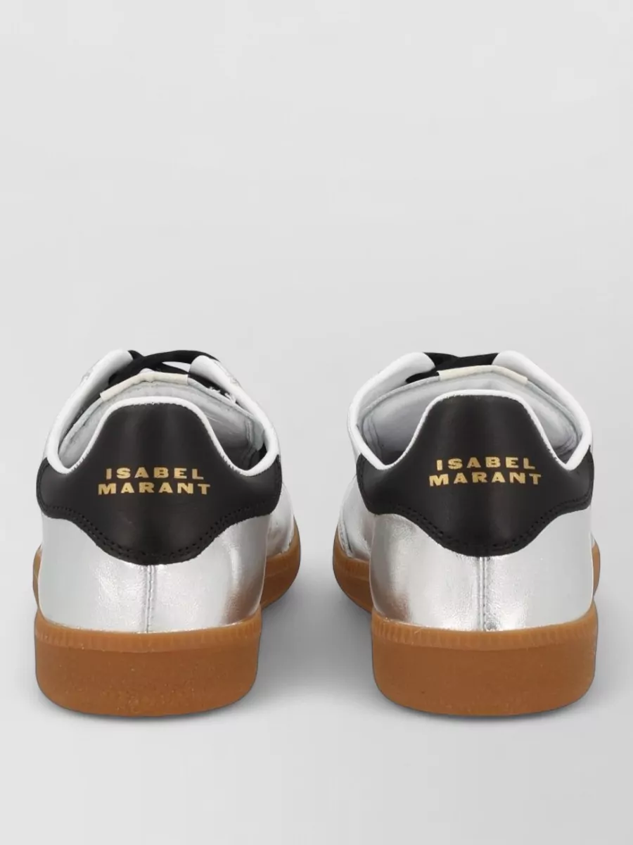 Isabel Marant Sneakers Contrast Heel Tab Metallic Finish In Gray