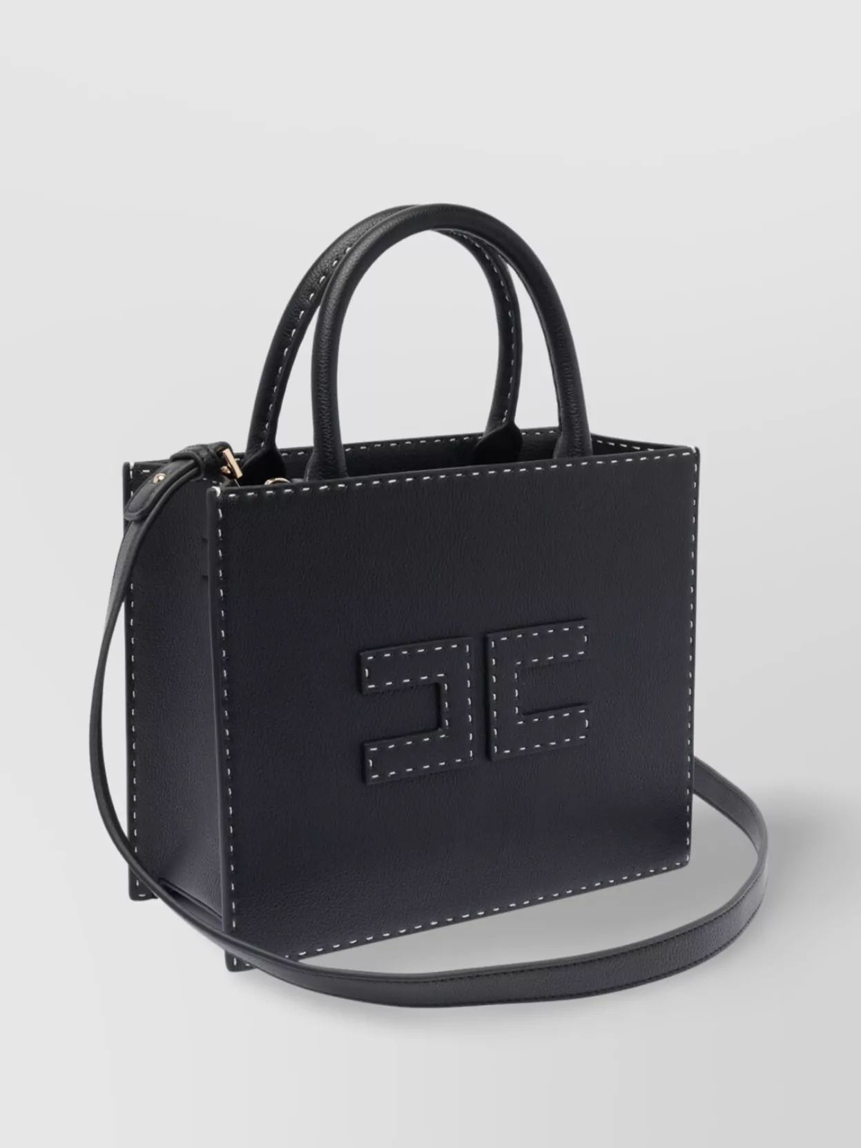 Elisabetta Franchi Stitched Tote Bag With Handles And Strap