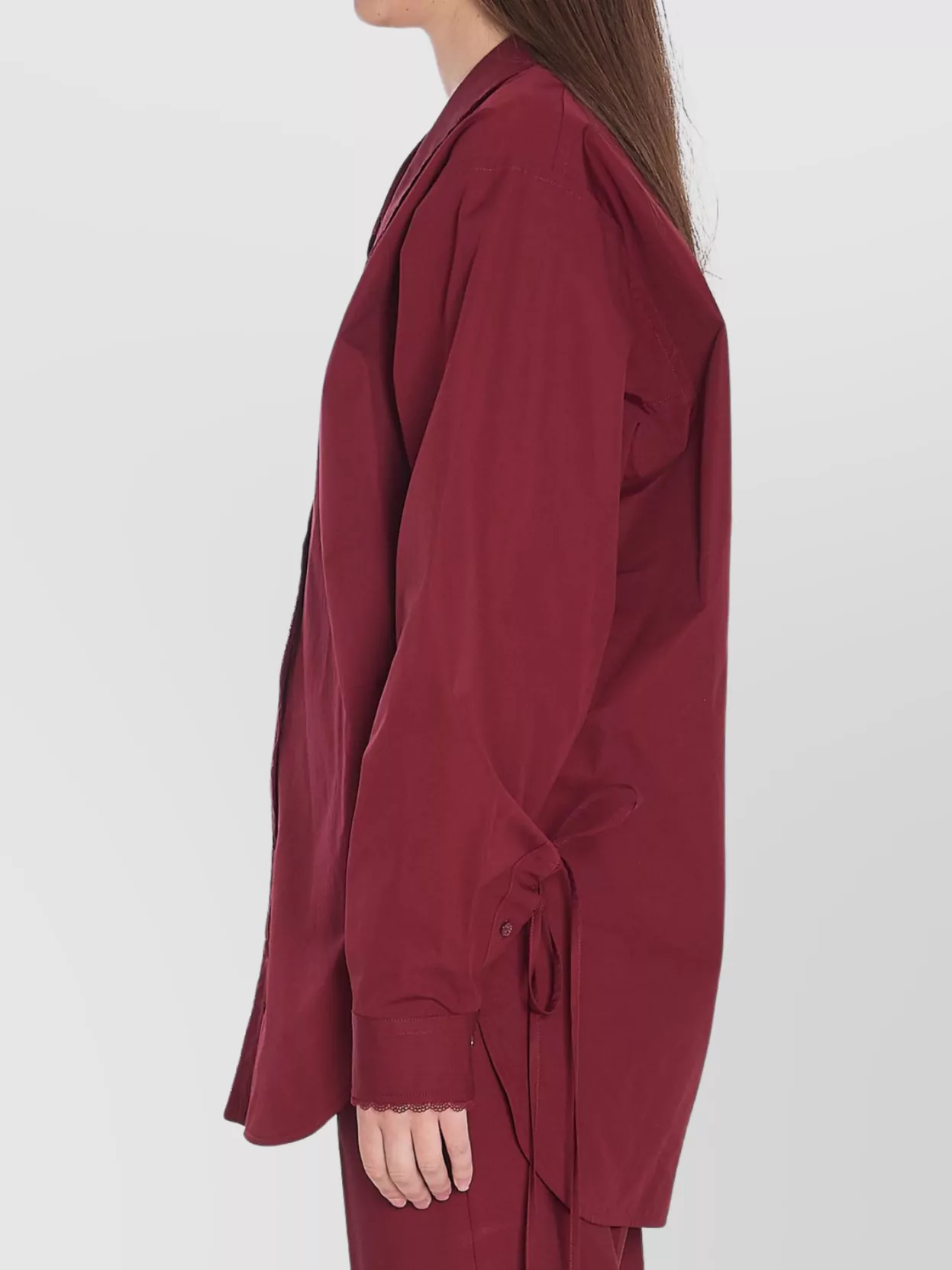 Gucci Curved Hem Shirt With Detachable Ties And Lace