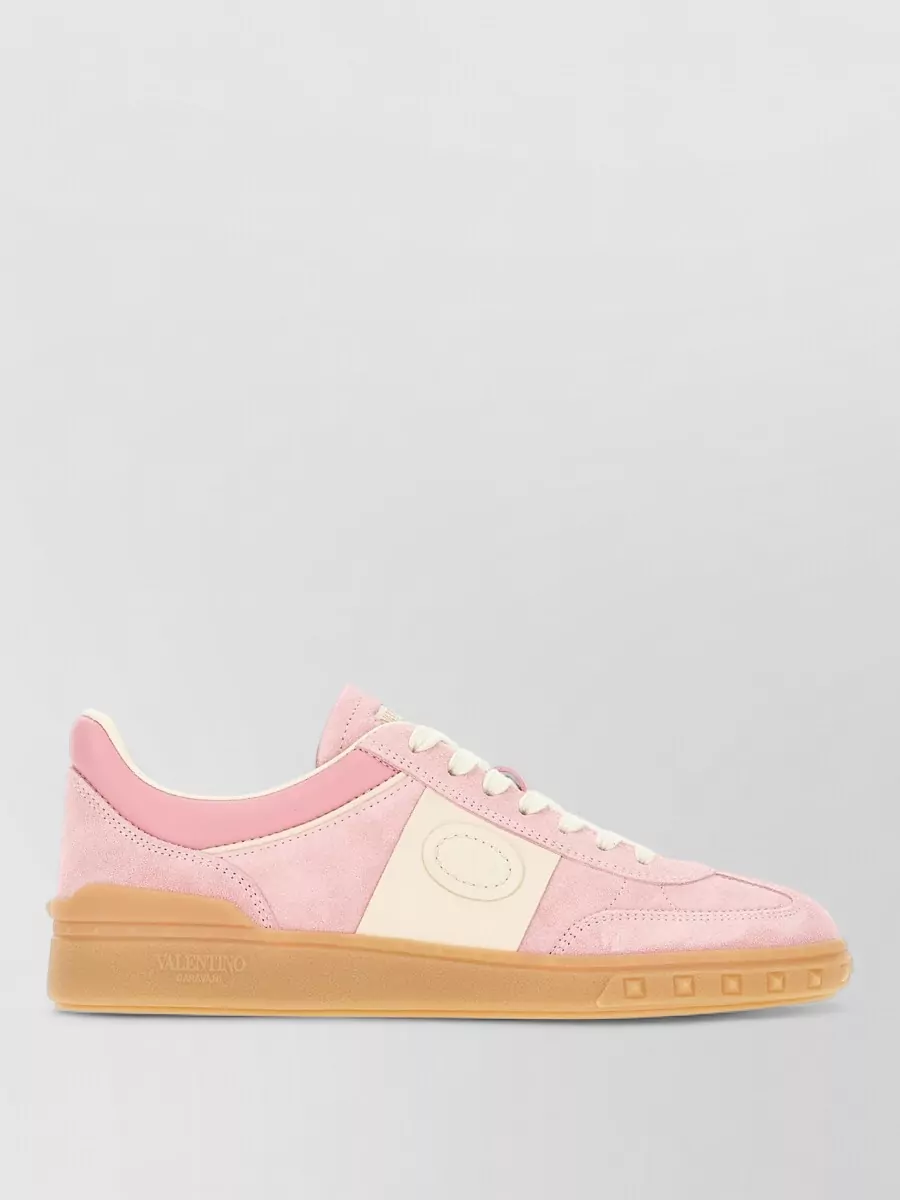Valentino Low Top Sneakers Contrast Panel Rubber Sole