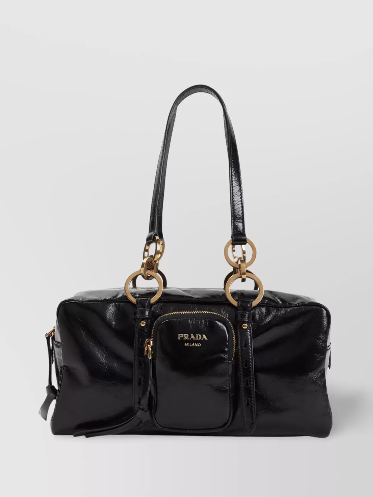Prada Calf Leather Tote Bag With Top Handles