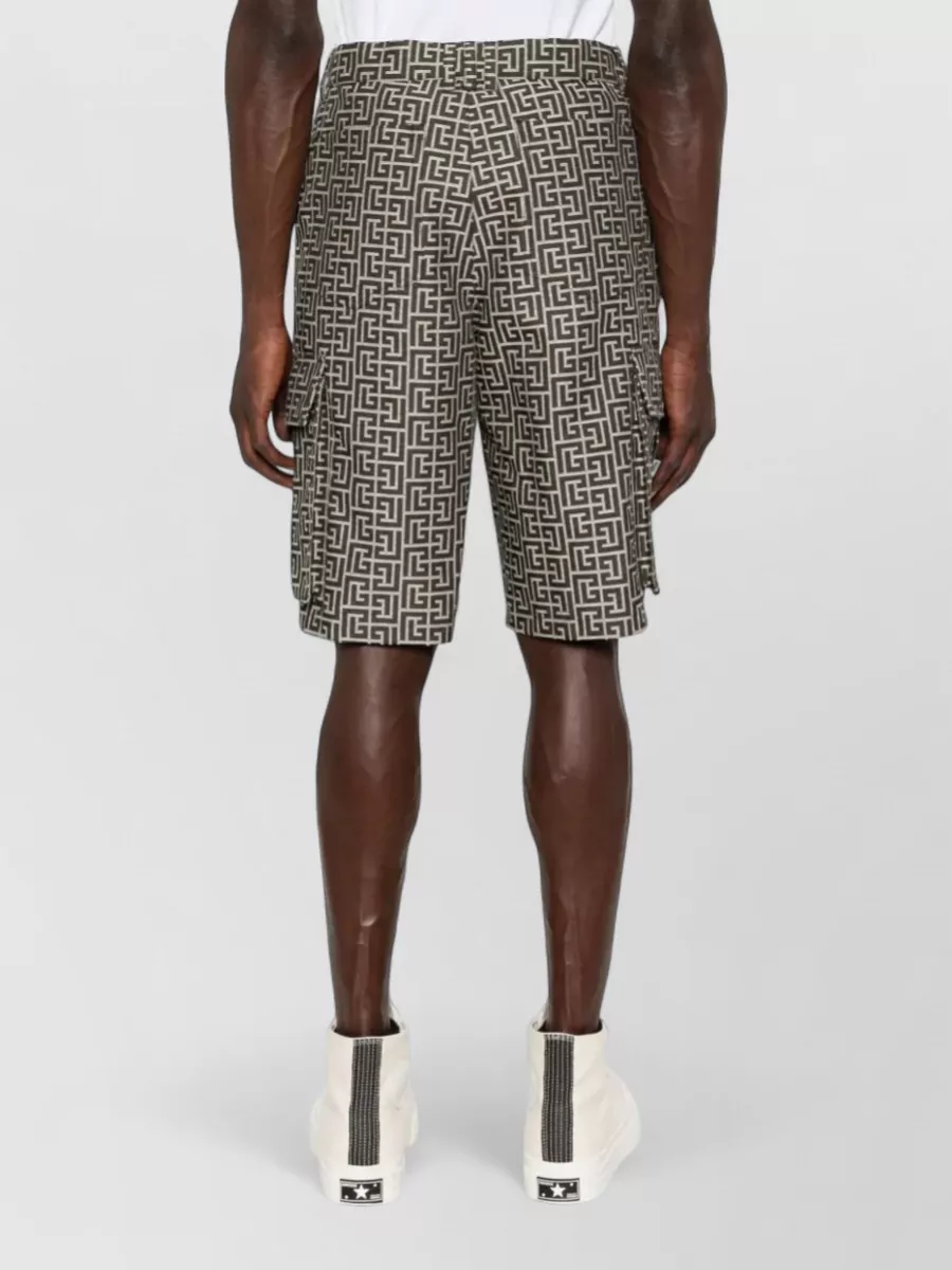 Balmain Monogram Jacquard Cargo Shorts