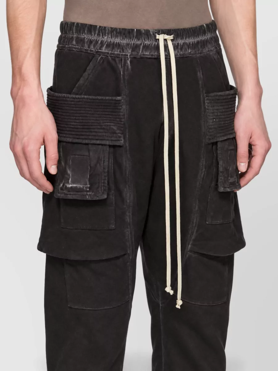 Rick Owens Cotton Drawstring Cargo Trousers