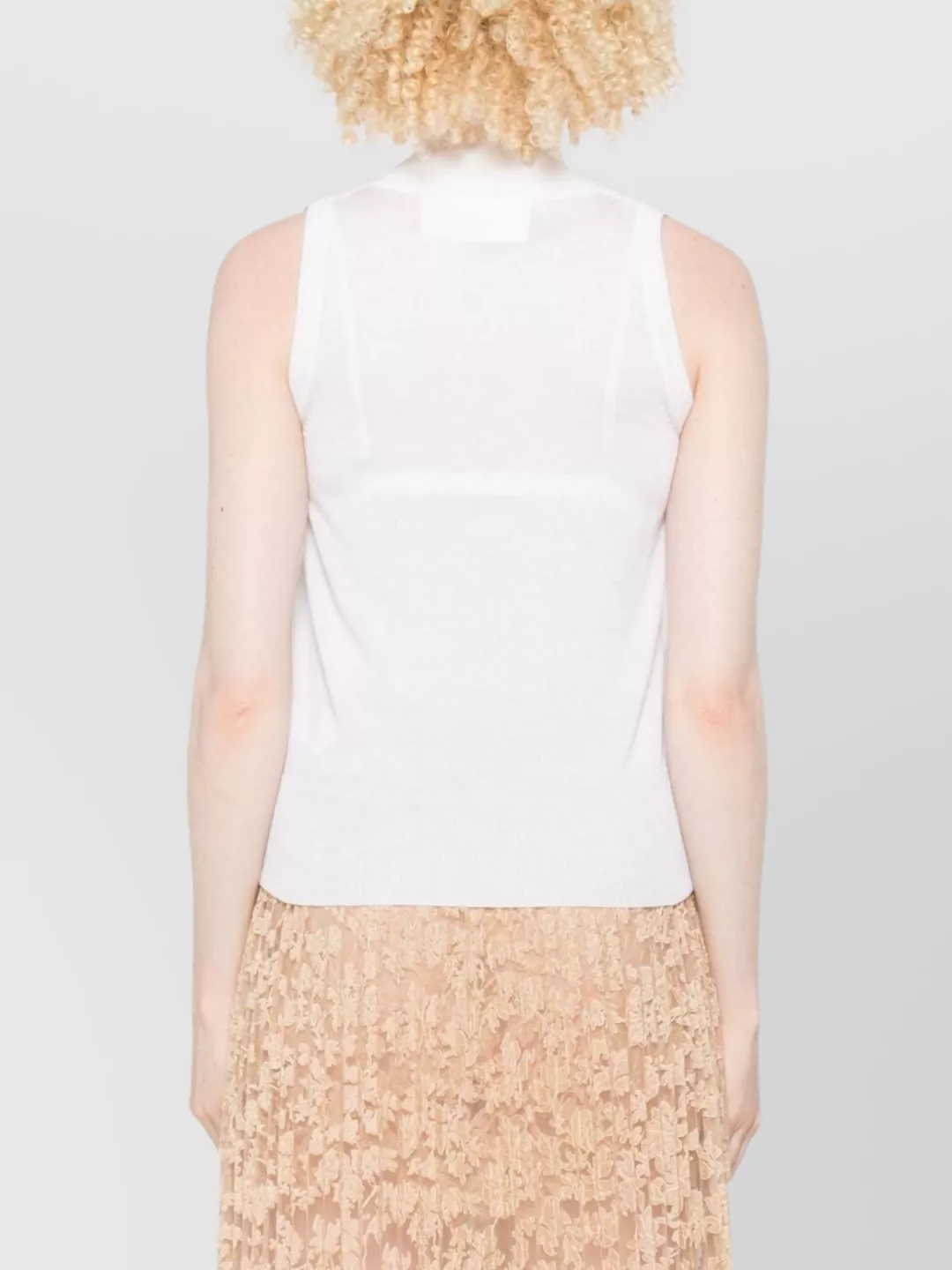 Ermanno Scervino Merino Blend Sleeveless High Neck Top