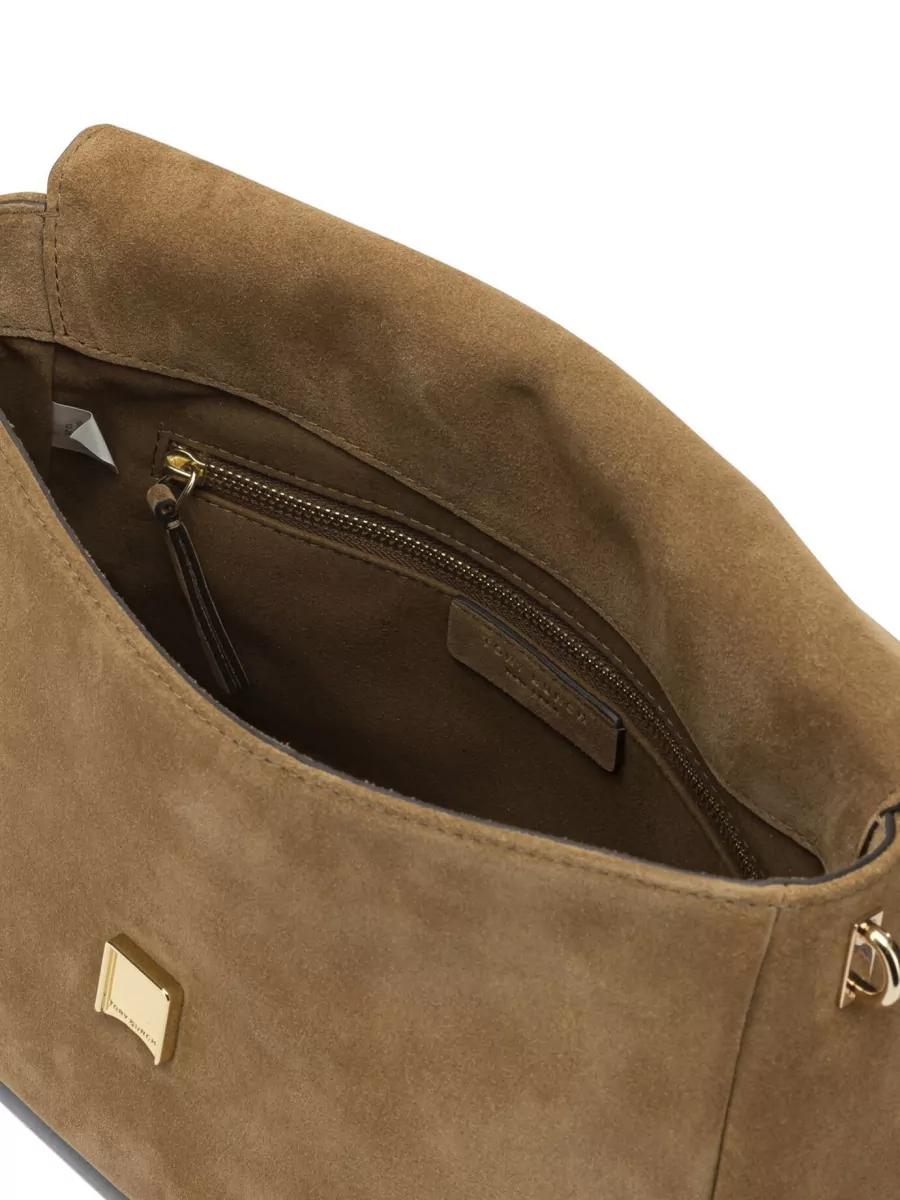 Tory Burch Charlie Suede Leather Shoulder Bag