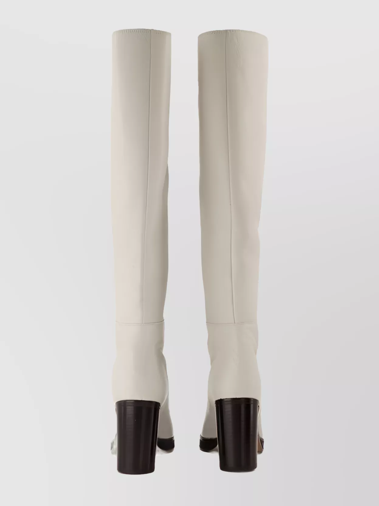 Isabel Marant Knee High Block Heel Leather Boots In Animal Print