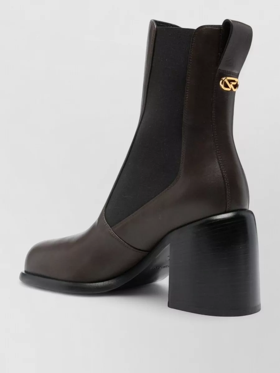 Sergio Rossi Ankle Block Heel Leather Boots