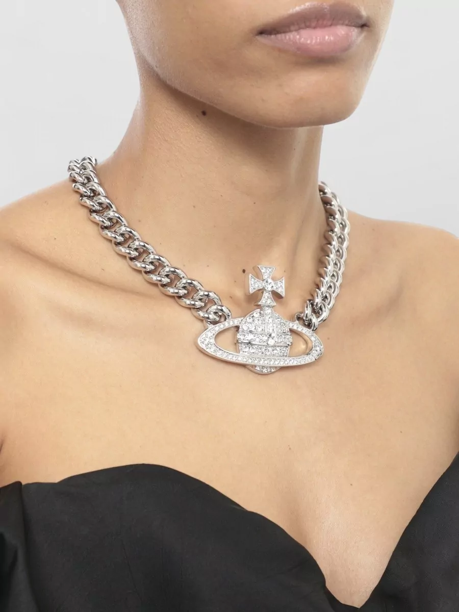 Vivienne Westwood Crystal-Embellished Chain Necklace