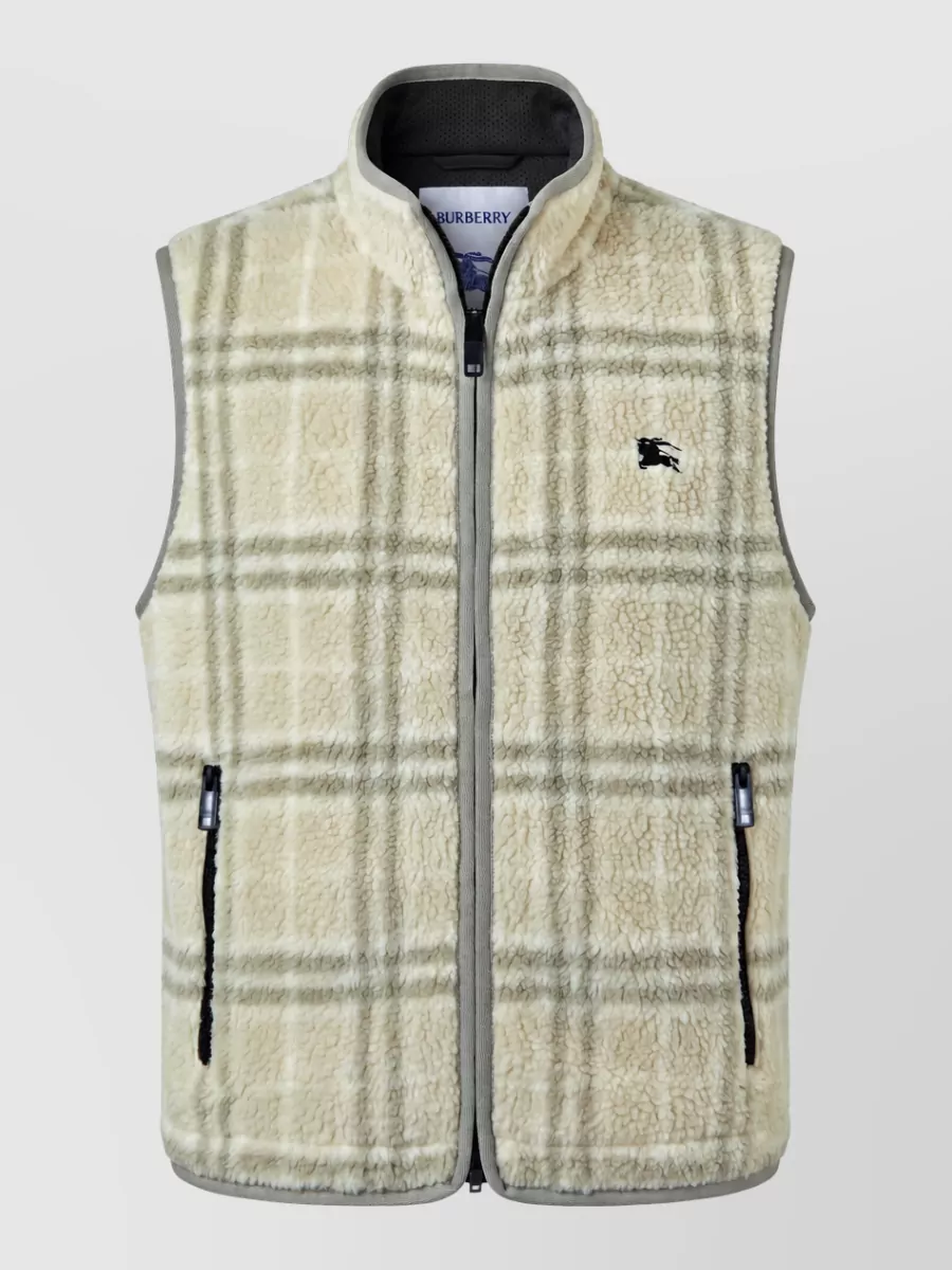 Burberry Checked wool cashmere sleeveless gilet