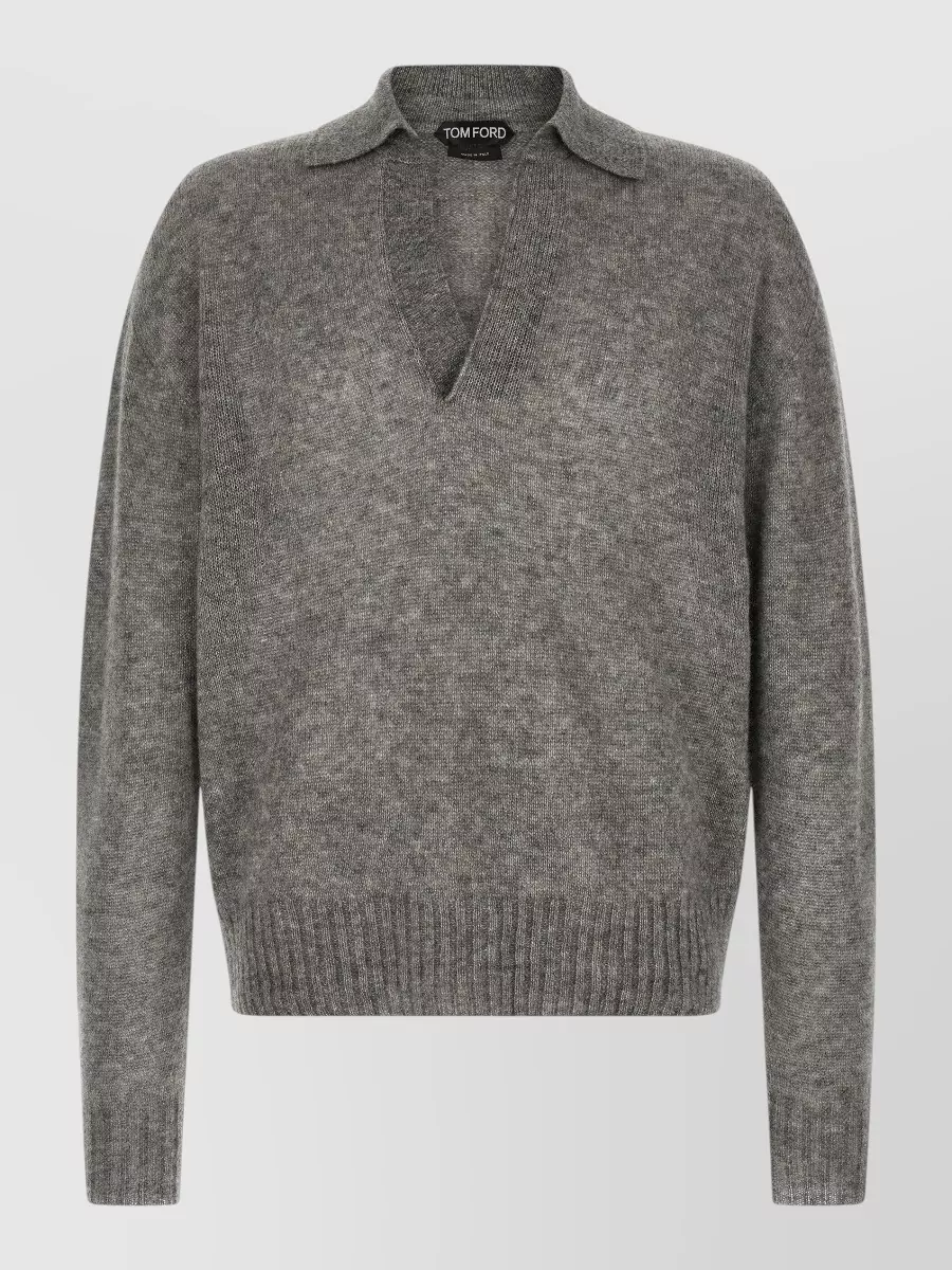 Tom Ford cashmere silk long-sleeve polo shirt